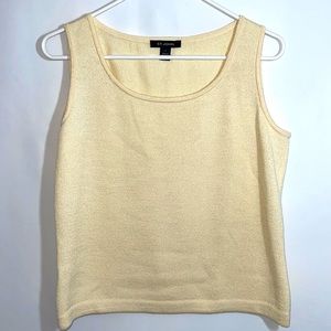 St. John Sleeveless Cream Knit Top